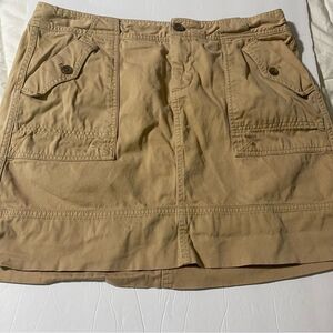 Banana Republic tan khaki utility Denim Cargo Mini Skirt hiking safari 14